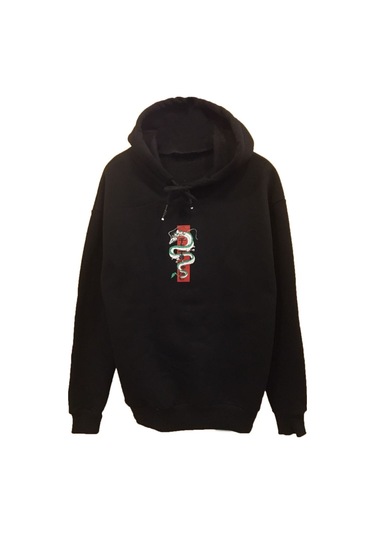 Los Angeles Calıfornıa Basklı Kapişonlu Sweatshirt Siyah2