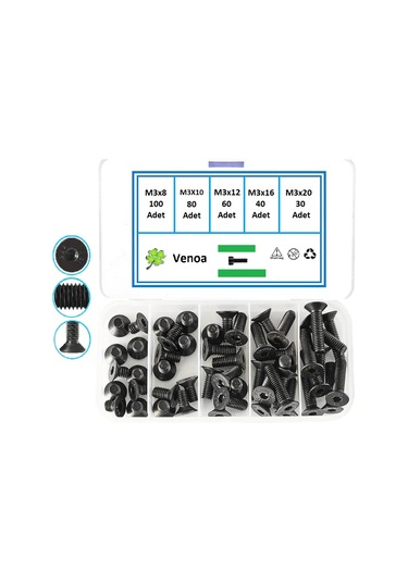 Venoa Hic310 Havşabaş İmbus Civata Seti M3 Çantalı 310 Parça Diğer