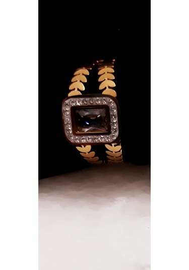 Giftworld Çelik Zirkon Baget Taşlı Yüzük Altın