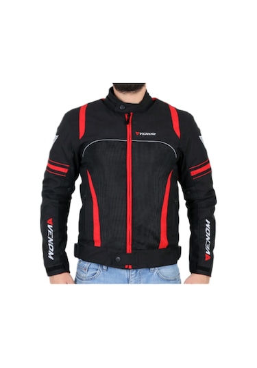 Venom Motosiklet Motorcu Siyah-kırmız Spin Motorcu Mont