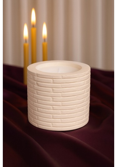 Dekoratif Kokulu Mum Home Beyaz