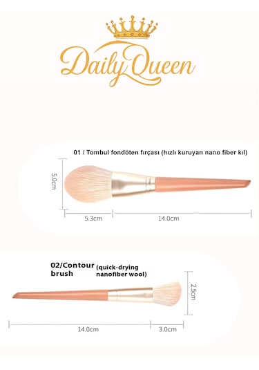 Daily Queen Yüksek Kalite 11 Li Şanpanmay Renk Makyaj Fırça Seti