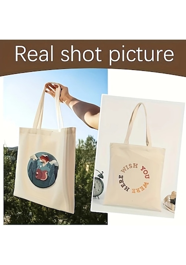 Willowhaven 12 Adet Bej Sublimasyon Çanta 12.2x14.2 İnç Dıy Dekorasyon Alışveriş Çantası