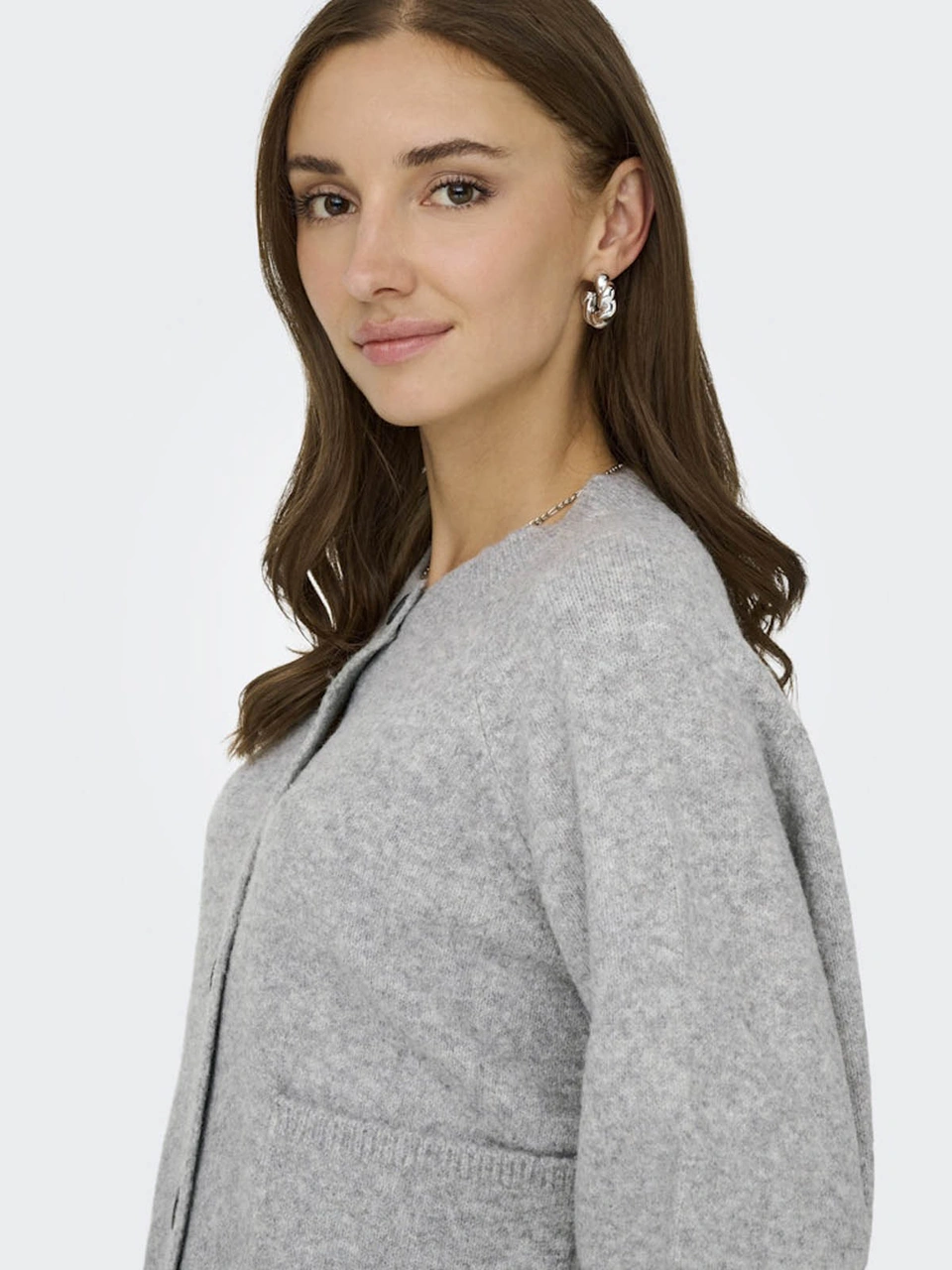 Only Onlpiemonte Açık Gri Kadın Hırka 15344118 Açık Gri