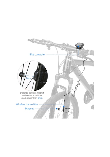 Lixada-bisiklet Bisiklet Bilgisayar Bisiklet Kilometre-kablolu Yb19733-2 Siyah