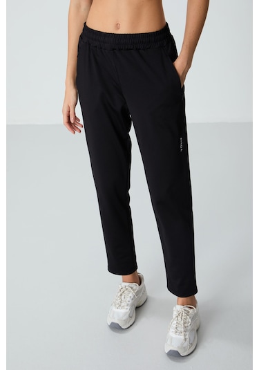 Tommy Life Siyah Kapüşonlu Gizli Cep Detaylı Standart Kalıp Kadın Eşofman Takımı - 95306 Siyah
