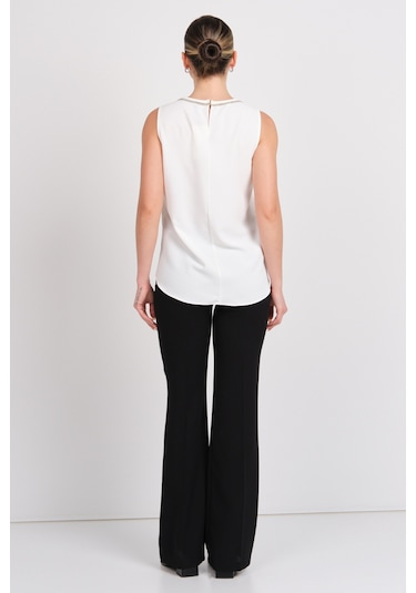 Moda İlgi Kadın Yüksek Bel İspanyol Paça Pantolon 4042 Siyah Siyah