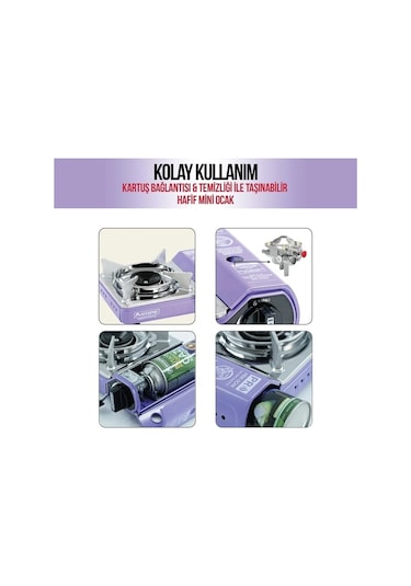 Orcamp Tekli Çantalı Mini Portatif Ocak Mor Ck-506 Mor