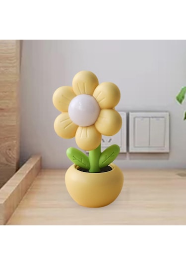Suntek Saksı Bitki Küçük Masa Lambası Yatak Odası Ortam Sari Çok Renkli