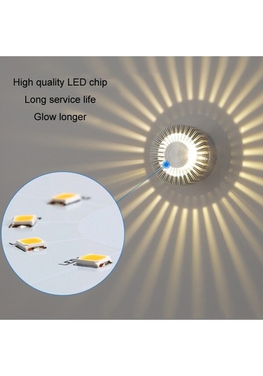 Novahub Alüminyum Koridor Işığı Ayçiçeği Lamba, Görünmez Kurulum 1w Sarı Çok Renkli