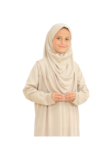 İki Parça Çocuk Elbisesi Seti Eşarp İle Takım Taş