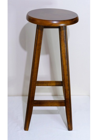 El Yapımı Doğal Ahşap Yuvarlak Tabure 60 Cm Şık Ve Dayanıklı Ceviz