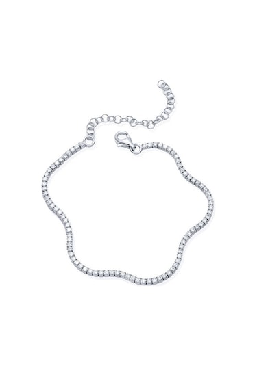 Artsmagazinmücevher Gümüş 2 Mm Su Yolu Kadın Bileklik