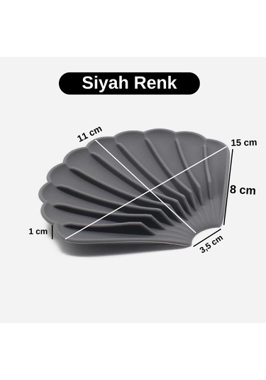 Siyah Renk Kaymaz İstiridye Şekilli Silikon Sabunluk Sabun Depolama Tutucu Ve Taşınabilir Sabunluk Plakası Diğer