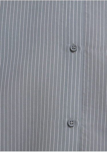 Mavi - Tencel Liyosel Karışımlı Çizgili Gömlek 1211374-88069 Yeşil
