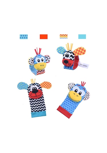 SozzyToys çıngıraklı çorap ve bileklik seti szy-243 Çok Renkli