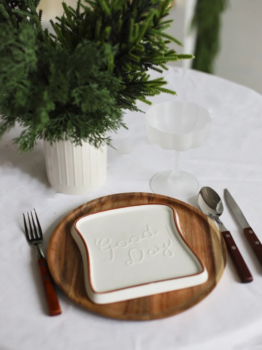 Home Lovers Kenarları Olan Düz Seramik Servis Tabağı 274213506 Kahverengi