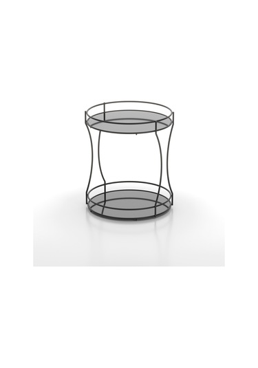 Teknotel 2 Katlı Kozmetik Takı Aksesuar Standı Dekoratif Mat Siya