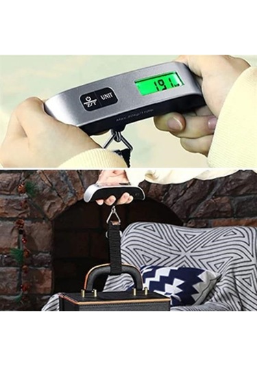 Hobibahçem Dijital Ekranlı Valiz Kilo Ölçücü Hassas Valiz Tartısı Gümüş