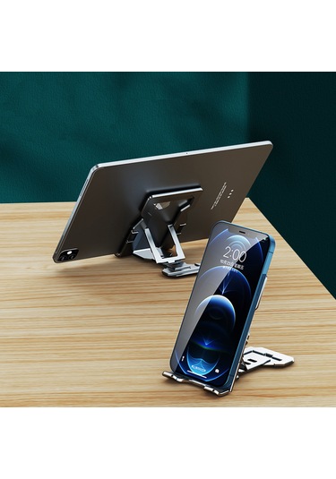 Wezone Katlanabilir Taşınabilir Telefon Standı - İnce Ve Ayarlanabilir Açılı Alüminyum Tutucu