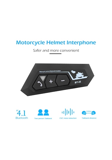 Bt22 Motosiklet Kask Kablosuz Intercom Su Geçirmez 5.0 Bluetooth