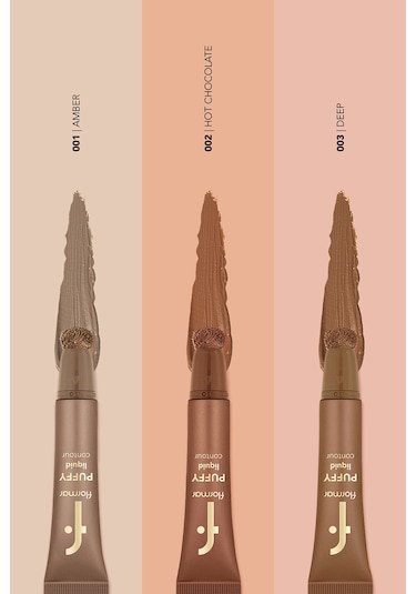 Flormar Puffy Liquid Hafif Yapılı & Sünger Aplikatörlü Yoğunluğu Ayarlanabilir Likit Kontür 001 Amber
