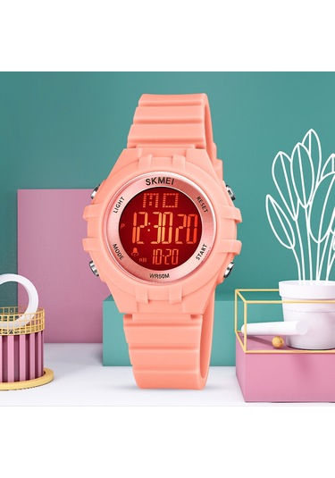 Xindoker Skmeı 1716 Çocuklar İçin Dijital Saat - 7 Renkli Led Arka Işığı, Zaman/hafta/tarih/alarm, 5atm Su Geçirmez Spor Silikon Kol Saati Siyah Çok Renkli