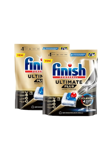 Finish Ultimate Plus Bulaşık Makinesi Deterjanı 2 x 75 Tablet