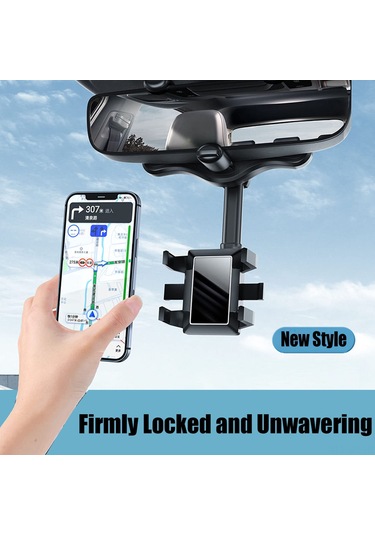 Singree 360 Dönebilen Ve Ayarlanabilen Evrensel Araç Aynası Telefon Tutucu - Tüm Akıllı Telefonlar İçin Siyah