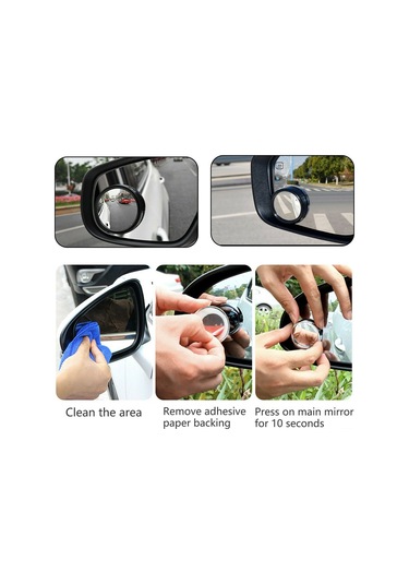 Neevoyu Araç İçin 2 Adet 360 Döner Geniş Açı Kör Nokta Gözlüğü, Suya Dayanıklı Cam, Kolay Kurulum, Sürücü Güvenliği Artırıcı