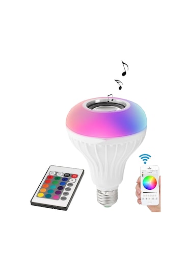 Powerlux Uzaktan Kumandalı Bluetooth Hoparlör Rgb LED Ampul