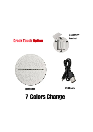 Sones Üç Kuş Şekli 3d Renkli Led Görüş Işığı Masa Lambası, Çatlak Dokunmatik Versiyon Çok Renkli