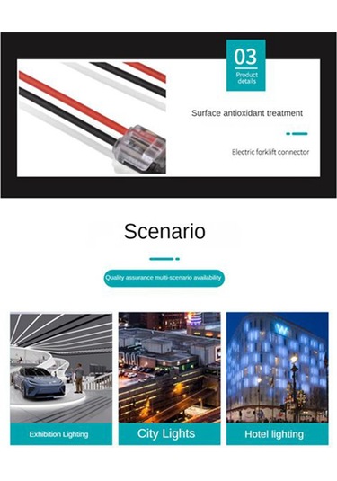 Xurunkeji 44 Adet Çift Kablolu Tak-çıkar Konnektör, Kilitli Tokalı Takılabilir Led Kablo Konnektörleri Hızlı Bağlantı Kablo Konnektörleri