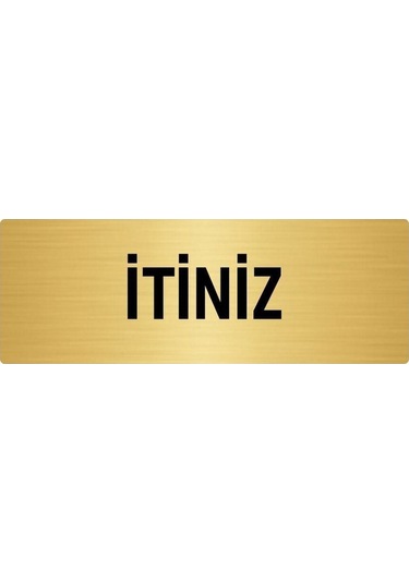 Metal Yönlendirme Levhası, Departman Kapı Isimliği Itiniz 5x20 Cm Altın Renk