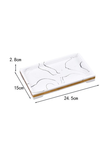 Pazly Vanity Tepsisi Tepsi Suntek Mutfak Mermer Dekoratif Beyaz Banyo Uy Beyaz