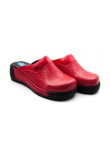 Dr.Comfort Ortopedik Deri Hemşire Sabo Kadın Terlik Kırmızı-Kırmızı