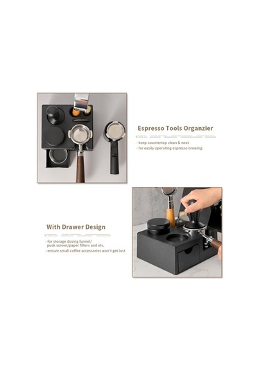 Moveevo Plawee Espresso Tamper Organizer: 58mm, 54mm, 51mm Portafilter Uyumlu Kahve Aleti Tutucu Siyah Abs Siyah