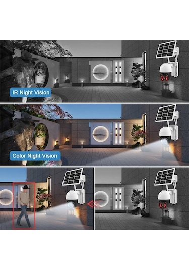 Cmr47 Güneş Panelli Sim Kart İle Çalışan 4g+ Wi-fi 5mp Ip Kamera