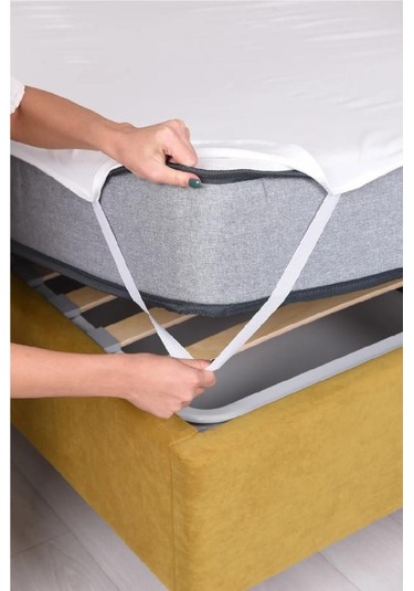 Evony Sıvı Geçirmez Alez 90x200 Cm Pamuk Yatak Koruyucu Beyaz