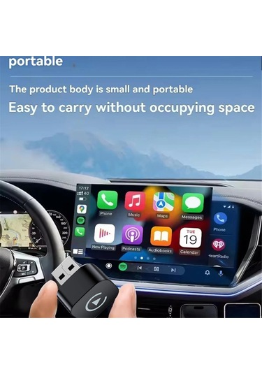 Youtek Kablosuz Araç Bağlantı Kutusu, Carplay Ve Android Auto Desteği, Usb/type-c, 2017+ Modeller İçin, Otomatik Yeniden Bağlanma, Ultra Kompakt Tasarım