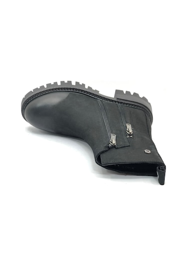 Hammer Jack 102-24675-z Irene Hakiki Deri Postal Kadın Bot Siyah-Nubuk