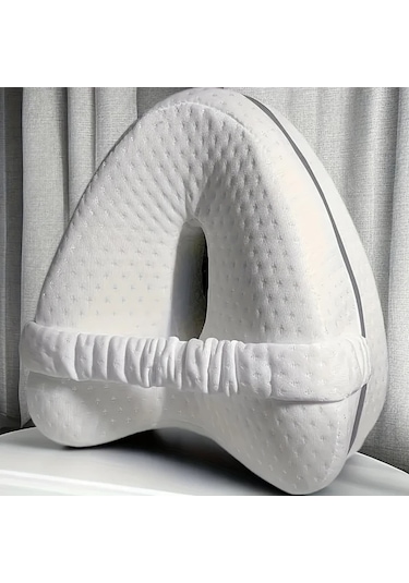 Elmpaly Yan Yatakta Gri Ortopedik Delikli Bacak Yastığı Yüksek Esneklik Nefes Alabilir