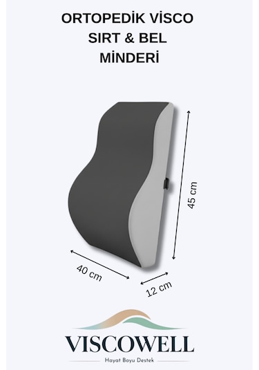 Ortopedik Visco Sırt & Bel Minderi Sırt Minderi Ortopedik Bel Minderi %100 Visco Destek Minder