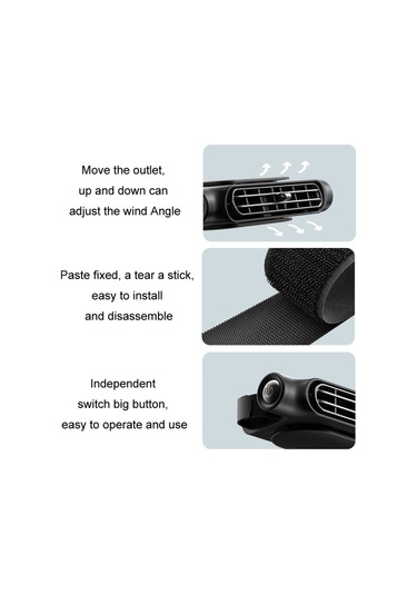 Araba Türbini Yüksek Rüzgar Usb Eklenti Koltuk Geri Fan Cf03 Siyah