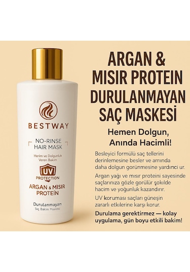 Bestway Argan Mısır Durulanmayan Saç Maskesi
