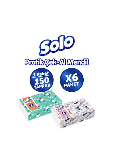 Solo Çek-Al Mendil 6 x 150'li