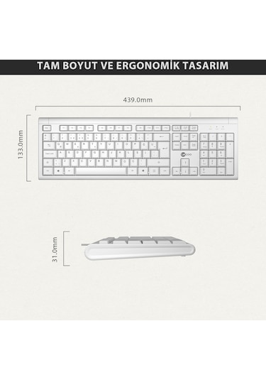 Lecoo KB101 USB Kablolu Türkçe Q Klavye