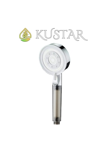 Kustar 3'lü Krom Çelik Duş Seti Filtreli 5 Fonksiyonlu Duş Başlığı El Duşu 150cm Duş Hortumu Ve Duş Askı Gri