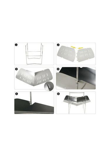 Suntek Barbekü Izgara Katlanır Kömür Sobası Kamp 3 Adet Soba Gümüş