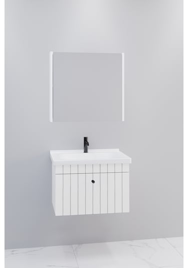 Alice 65 Cm Banyo Dolabı Bgn Aynalı Beyaz - Boy Dolap Hariç Beyaz